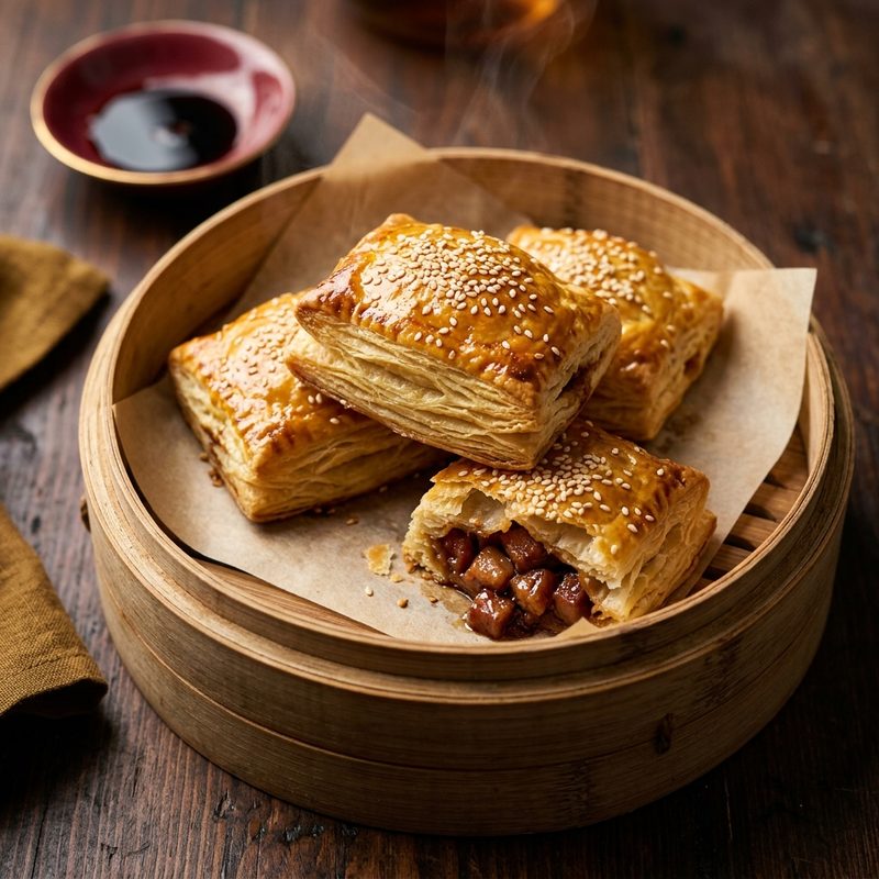 Baked Char Siu Sou (BBQ Pork Puffs)