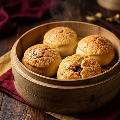 Baked BBQ Pork Buns with Sugar Crust